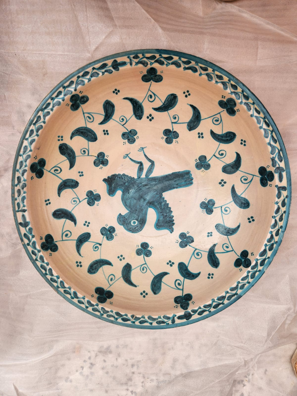 Blue and white ceramic plate