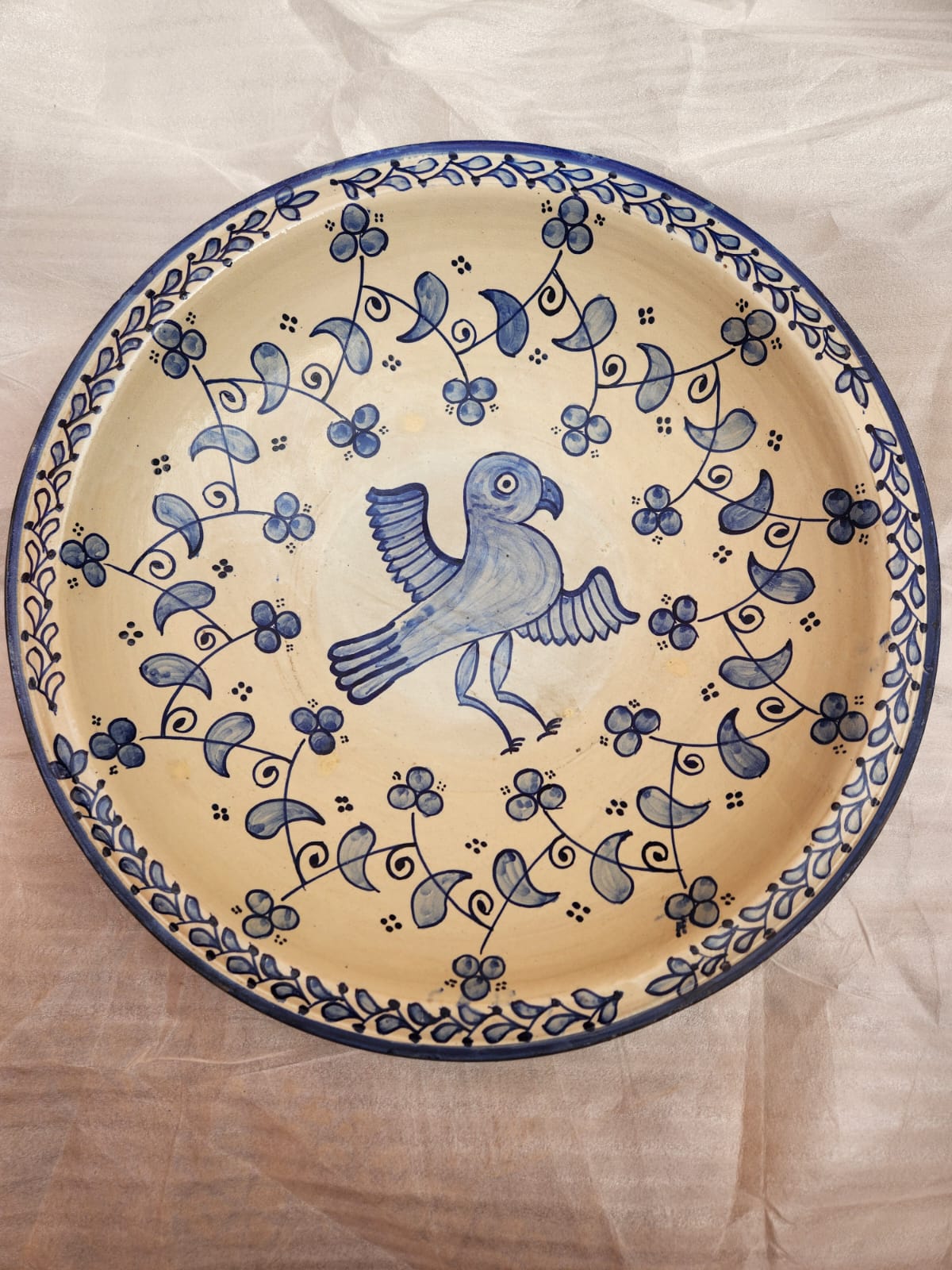 Blue and white ceramic plate