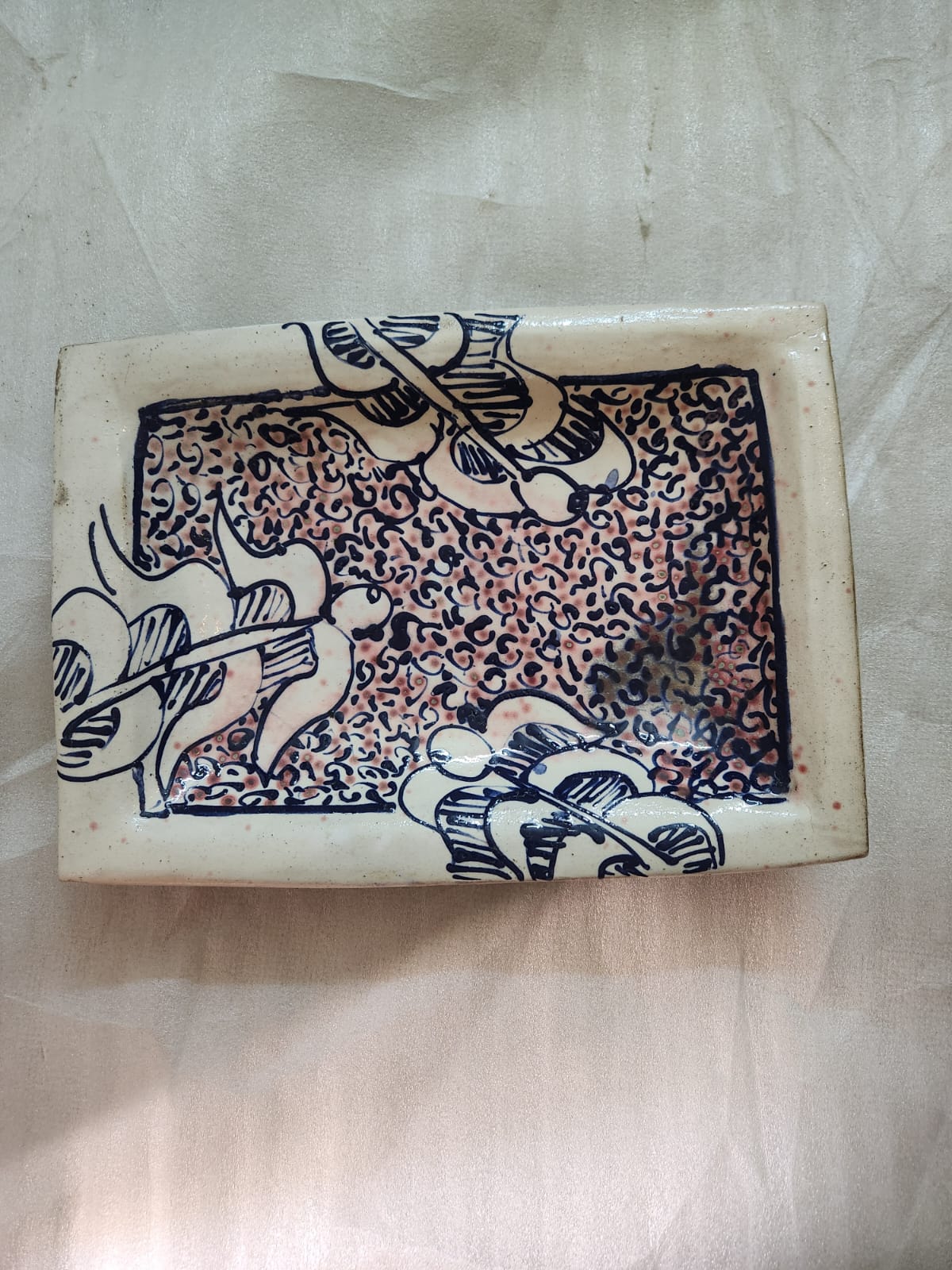 rectangular lusterware dish 
