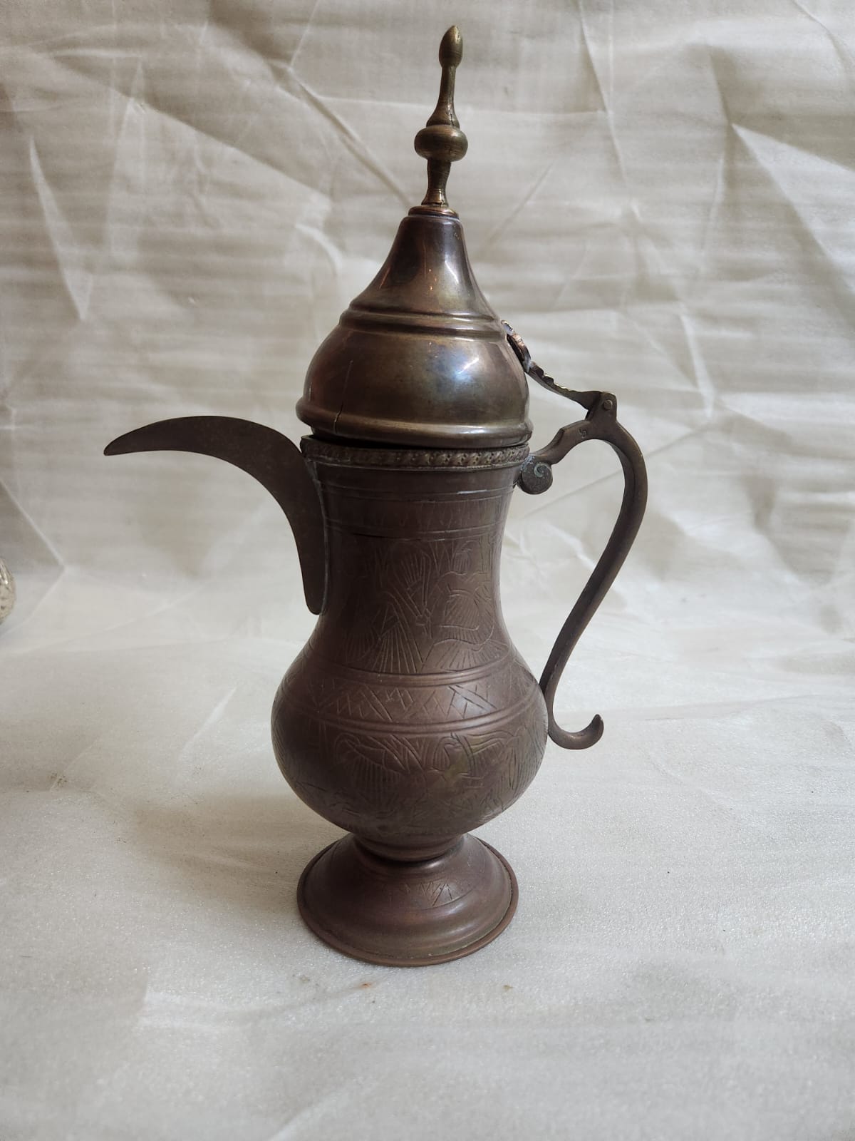 Footed Tinned copper Arabic coffee dallah
